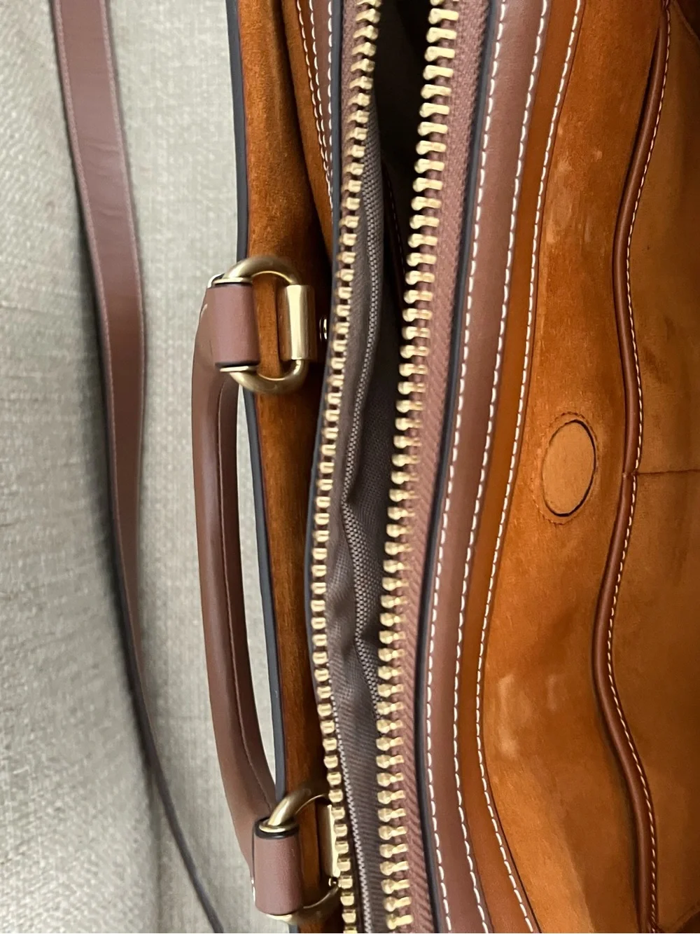 Large Coach Brown Signature Canvas Bag/fits a Laptop